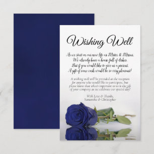 Carte D'accompagnement Elégant Rose bleu de la marine Mariage de bien vou