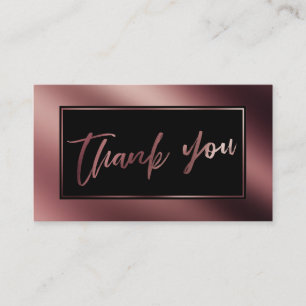 Carte D'accompagnement Élégant Rose moderne Gold & Black Merci Insertion