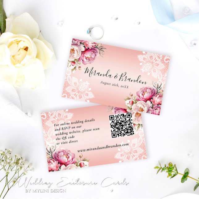 Carte D'accompagnement Elégant Rose or aquarelle Mariage floral (Créateur téléchargé)