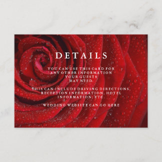 Carte D'accompagnement Élégant Rose rouge Floral Détails Mariage Boîtier