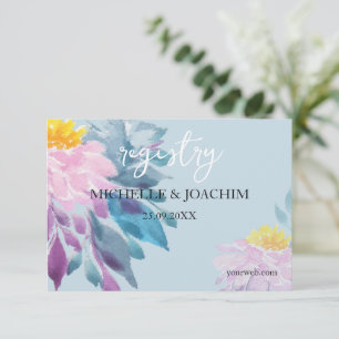 Carte D'accompagnement Elégant rose violet bleu Dahlia Aquarelle Art