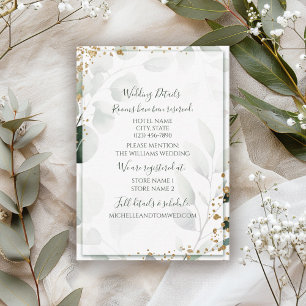 Carte D'accompagnement Elégant Sage Gold Aquarelle Eucalyptus Vert