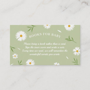 Carte D'accompagnement Elégant Sage Green Baby showers Livres Pour Bébé