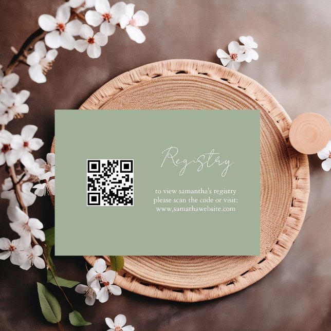 Carte D'accompagnement Élégant Sage Green registre de douche de nuptiale (Créateur téléchargé)