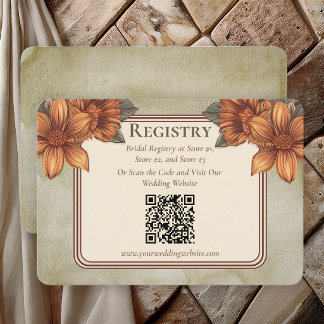 Carte D'accompagnement Elegant Sage Terracotta Floral Bridal Registry 