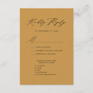 Carte D'accompagnement Élégant Script Beige Minimaliste Chic Mariage RSVP
