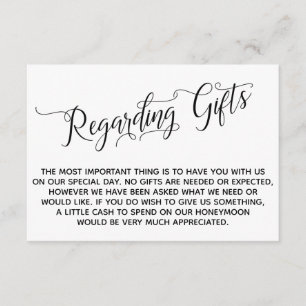 Carte D'accompagnement Élégant script concernant les cadeaux pour le Mari
