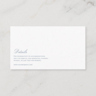 Carte D'accompagnement Élégant Script Dusty Blue & White Détails du Maria