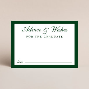 Carte D'accompagnement Elégant Script Grad Conseils Green Gold Graduation