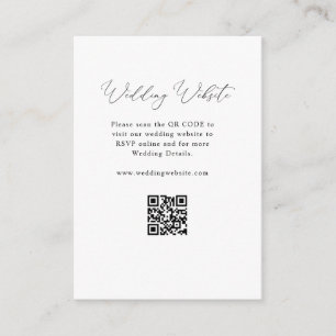 Carte D'accompagnement élégant script noir et blanc mariage site