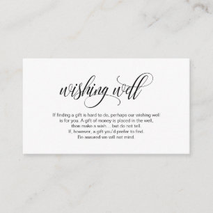 Carte D'accompagnement Élégant, Script noir, Mariage Wishing well