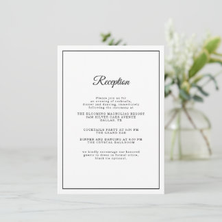 Carte D'accompagnement Élégant script simple Accueil Mariage classique