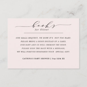 Carte D'accompagnement Elegant Simple Blush Pink Livres pour Baby Request