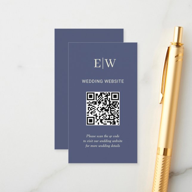 Carte D'accompagnement Elégant simple de l'avenir Dusk avec Mariage Monog (Devant/Arrière en situation)