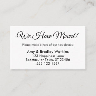 Carte D'accompagnement Élégant, simple, nous avons déménagé le changement