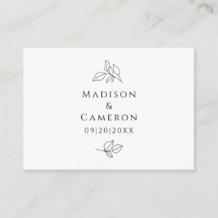 Carte D'accompagnement Elégant site de mariage QR Code Black & White Info