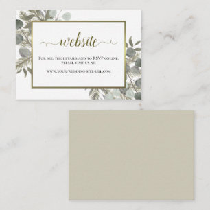 Carte D'accompagnement Elégant site Eucalyptus & Golden Pine Mariage