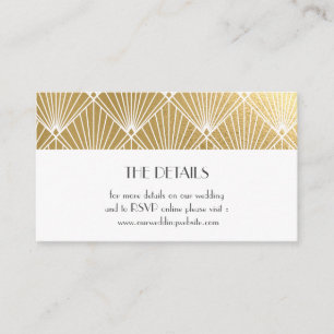 Carte D'accompagnement Élégant site Mariage Art Déco Gold