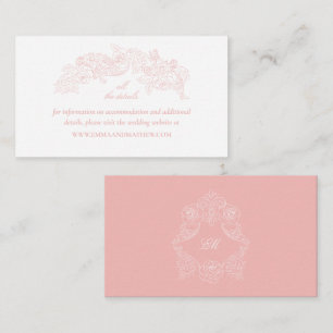 Carte D'accompagnement Élégant site Mariage Blush Pink