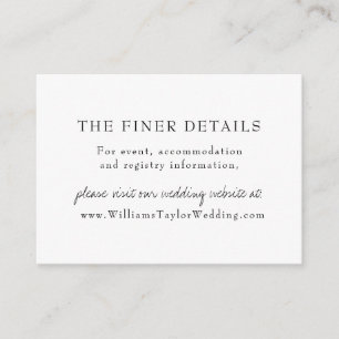 Carte D'accompagnement Élégant site Mariage de calligraphie blanche moder