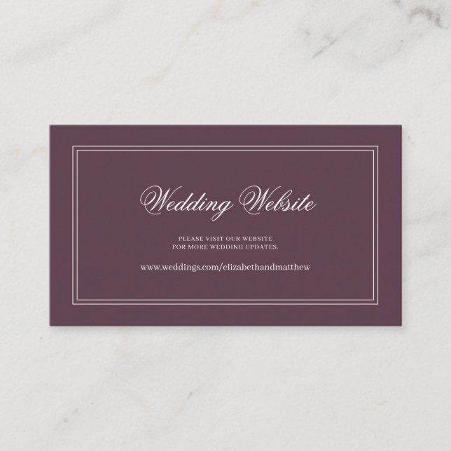 Carte D'accompagnement Élégant site Mariage simple classique Cassis (Devant)