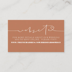 Carte D'accompagnement Élégant site minimaliste de Mariage en terre cuite