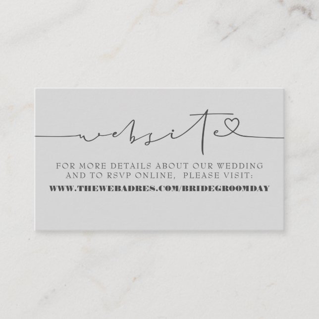 Carte D'accompagnement Élégant site minimaliste Mariage (Devant)
