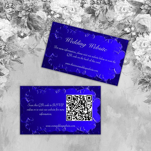 Carte D'accompagnement Élégant site Royal Blue Mariage (Créateur téléchargé)