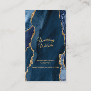 Carte D'accompagnement Élégant site Web de mariage en bleu marine avec fe