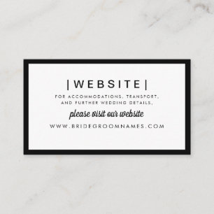Carte D'accompagnement Élégant site web moderne Bold Black Mariage élégan