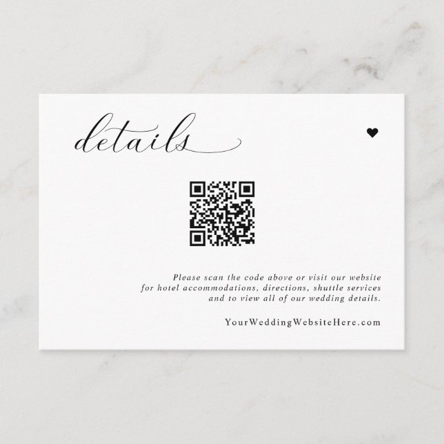 Carte D'accompagnement Elégant Soft Simple Moderne Détails Mariage (Devant)