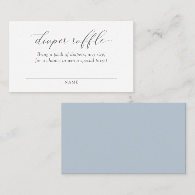 Carte D'accompagnement Élégant Ticket moderne Dusty Blue Diaper (Devant / Derrière)