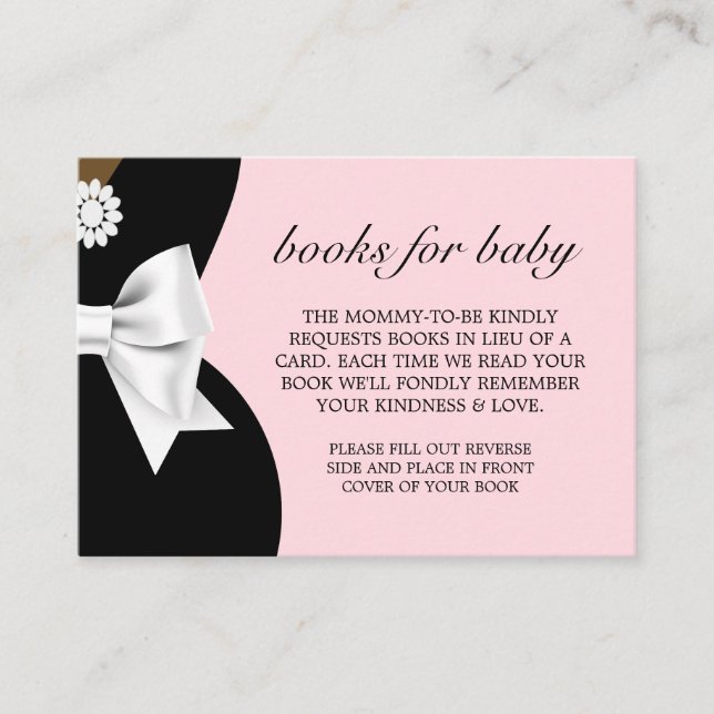 Carte D'accompagnement Élégant Tiffany Glam Books Baby shower rose (Devant)