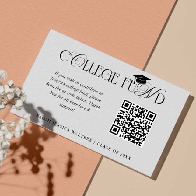 Carte D'accompagnement Elegant Typography Collage Fund QR CODE Graduation (Créateur téléchargé)