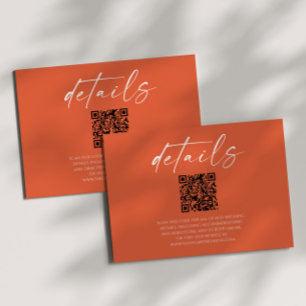 Carte D'accompagnement Elegant Verona Sunset QR Code Détails du Mariage