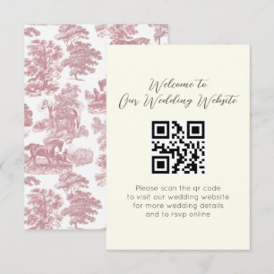 Carte D'accompagnement Élégant Vintage  Cheval Toile Mariage