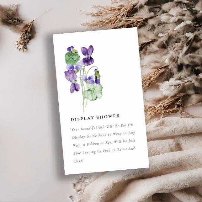 Carte D'accompagnement Élégant Violet Floral Display Baby shower douche (Créateur téléchargé)