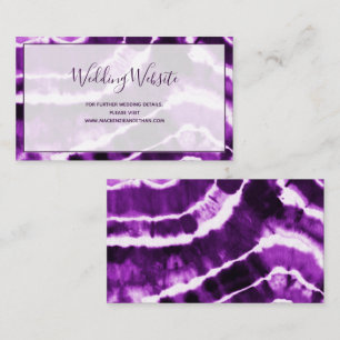 Carte D'accompagnement Élégant violet marbre Tie Dye Site Mariage