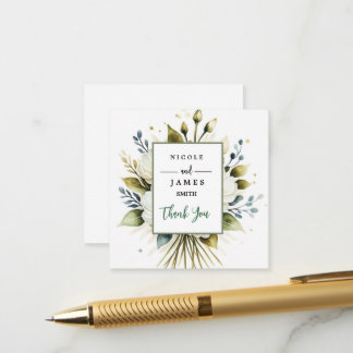 Carte D'accompagnement Elégante aquarelle blanche florale