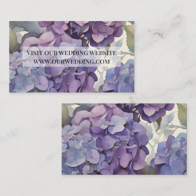 Carte D'accompagnement Elégante aquarelle bleu violet poussiéreuse (Devant / Derrière)
