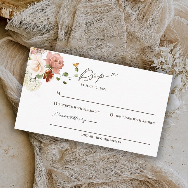 Carte D'accompagnement Elégante aquarelle jardin floral RSVP (Créateur téléchargé)