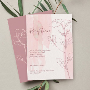 Carte D'accompagnement Elégante Aquarelle rose Floral Mariage Réception
