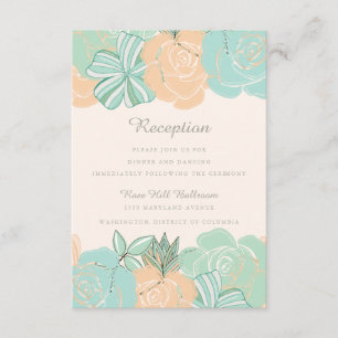 Carte D'accompagnement Elégante Broche Mint Floral Mariage Réception