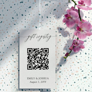 Carte D'accompagnement Élégante calligraphie Code QR Registre cadeau
