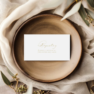 Carte D'accompagnement Élégante calligraphie Gold Mariage Cadeau Registre