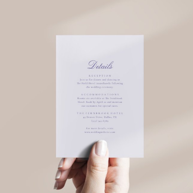Carte D'accompagnement Élégante calligraphie moderne Détails Mariage (Créateur téléchargé)