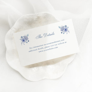 Carte D'accompagnement Élégante Chinoiserie bleu Dusty Détails du maria