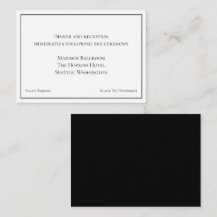 Carte D'accompagnement Elégante Cravate noire et blanche Noir Réception d