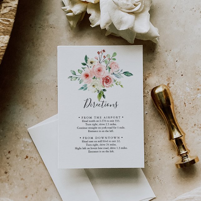 Carte D'accompagnement Élégante Dainty Automne Floral Mariage Directions (Créateur téléchargé)