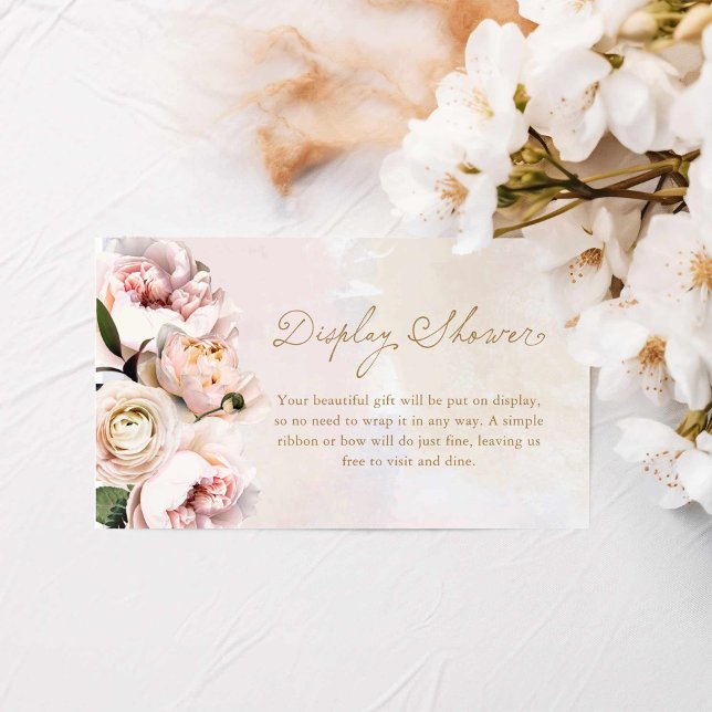 Carte D'accompagnement Élégante Douche à écran de couleur rose (Pink Floral Display Shower Card)